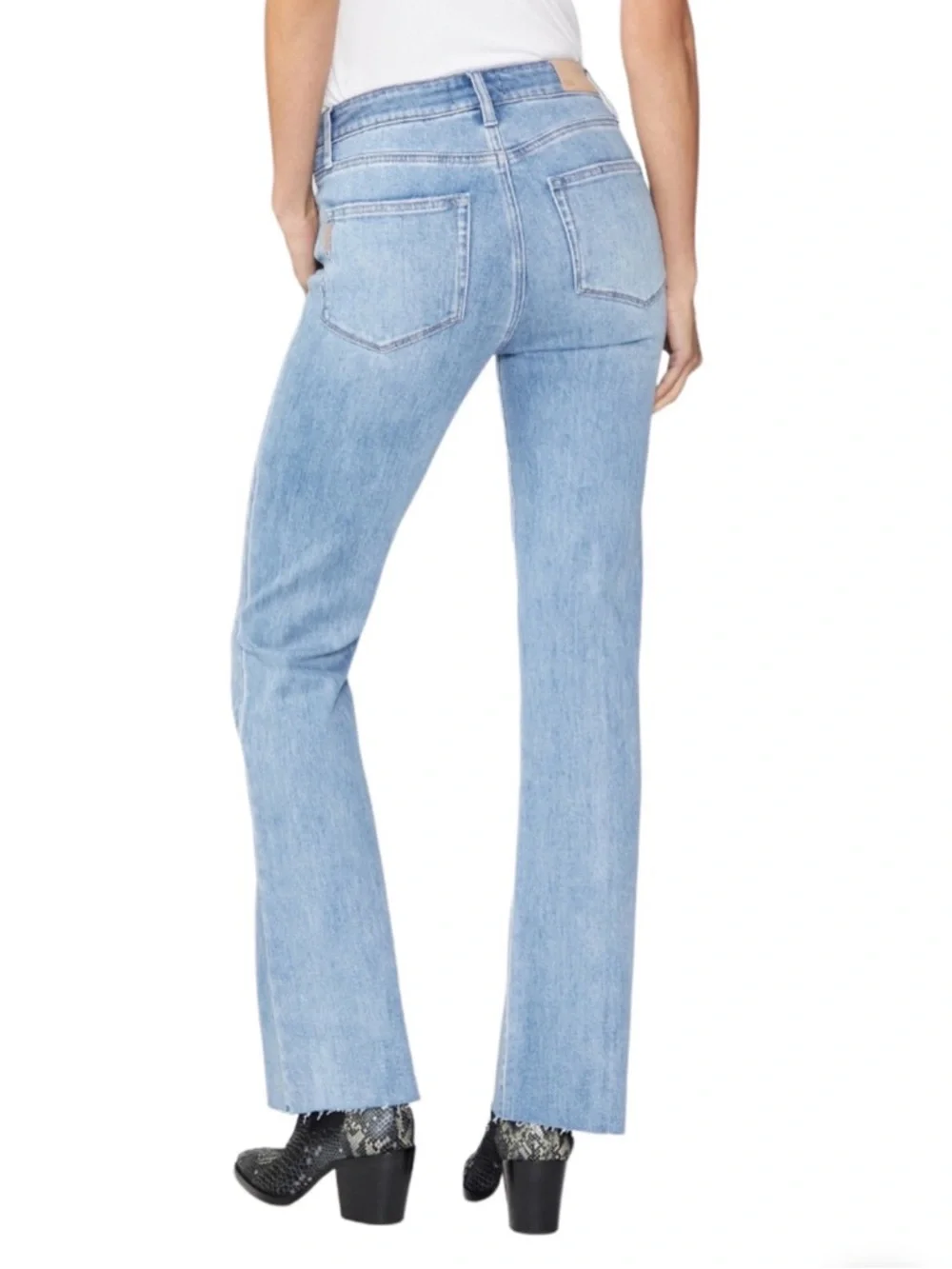 PAIGE High Rise Laurel Canyon Raw Hem Bootcut Jeans Size 30 Marienne NWT - Picture 2 of 10